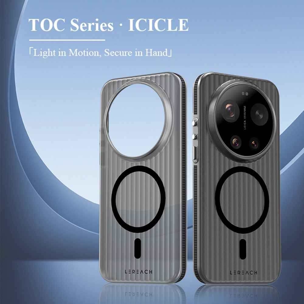 LEREACH TOC Series for Xiaomi 17 Ultra 5G Magnetic Case Flowing Grid PC Phone Cover - White