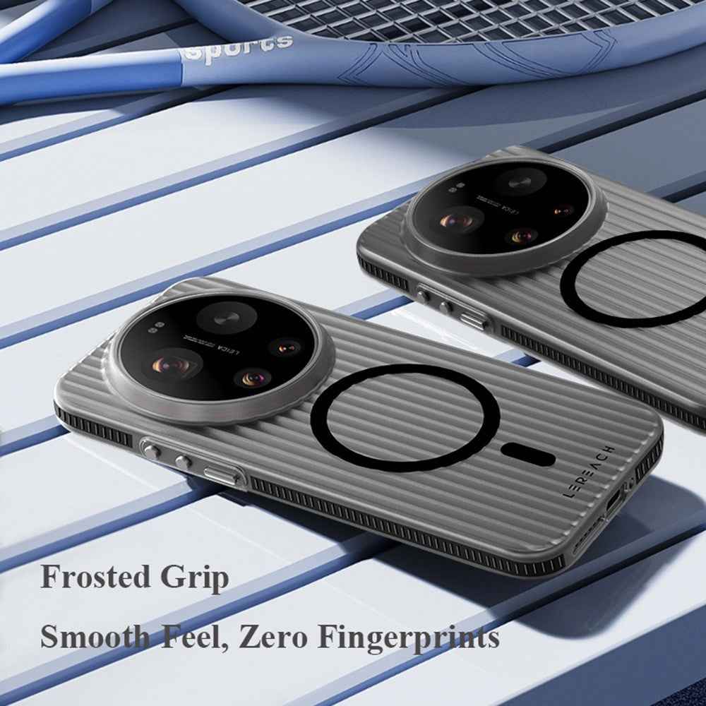 LEREACH TOC Series for Xiaomi 17 Ultra 5G Magnetic Case Flowing Grid PC Phone Cover - White