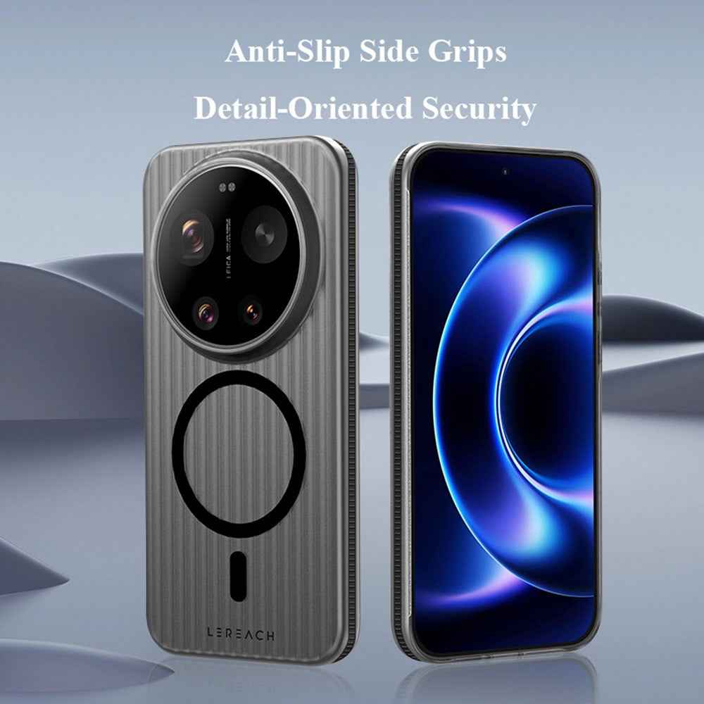 LEREACH TOC Series for Xiaomi 17 Ultra 5G Magnetic Case Flowing Grid PC Phone Cover - White