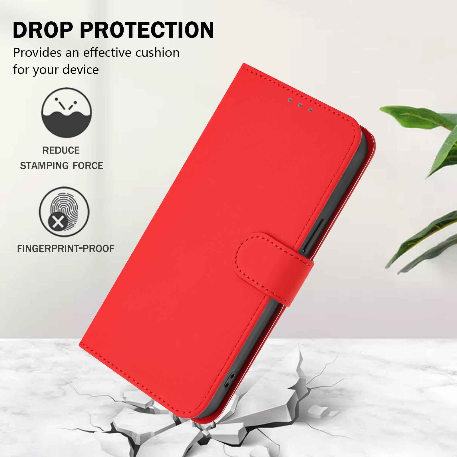 For Samsung Galaxy A57 5G Case Solid Color Wallet Leather Phone Cover with Strap - Bright Red
