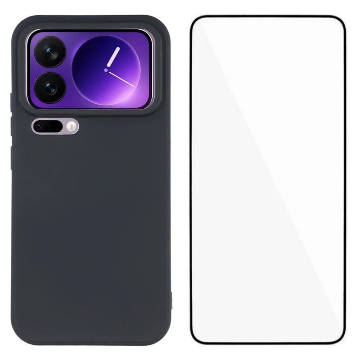 For Xiaomi 17 Pro Max Phone Case WANLONFENG RB2 Series TPU Back Cover with Tempered Glass - Black