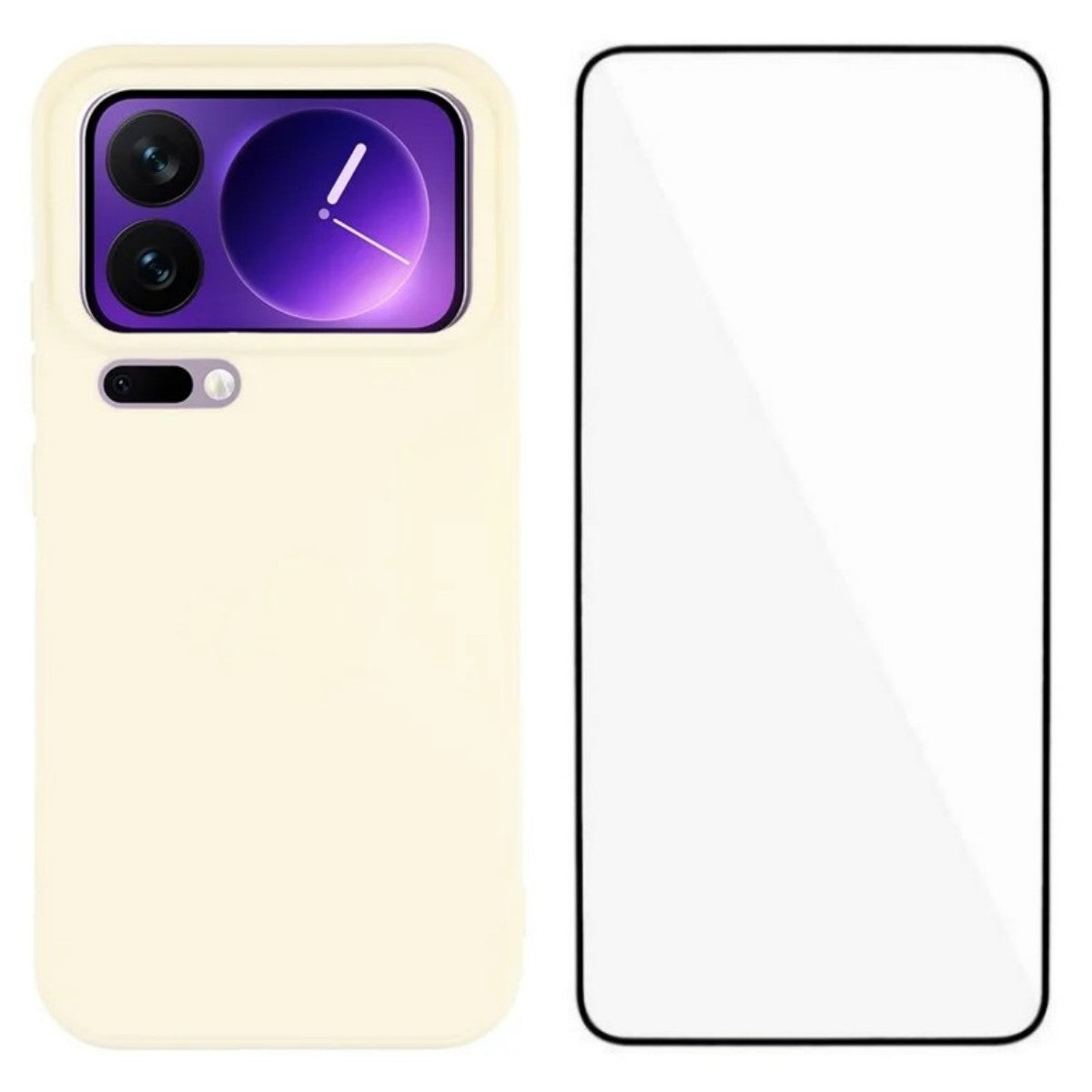 For Xiaomi 17 Pro Max Phone Case WANLONFENG RB2 Series TPU Back Cover with Tempered Glass - White