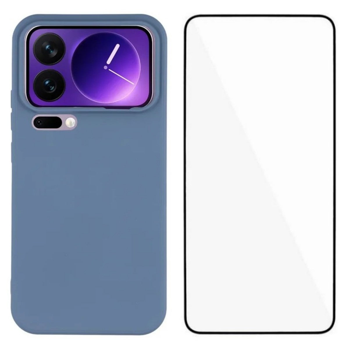 For Xiaomi 17 Pro Max Phone Case WANLONFENG RB2 Series TPU Back Cover with Tempered Glass - Lavender Grey