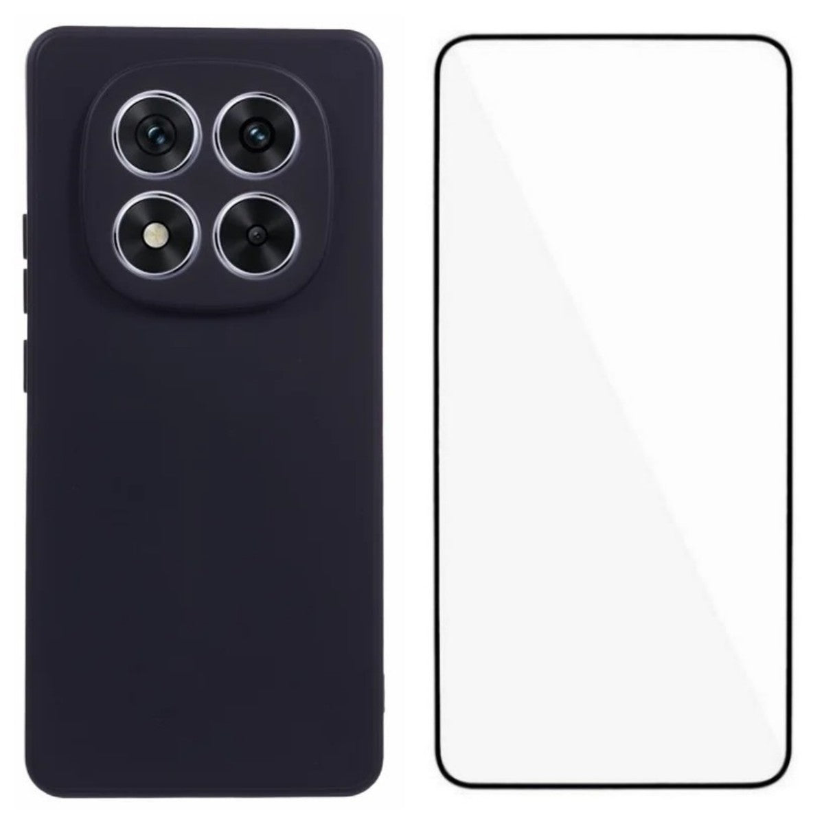For Xiaomi Redmi Note 15 5G (Global) / Xiaomi Poco M8 5G Phone Case WANLONFENG RB2 Series TPU Back Cover with Tempered Glass - Black