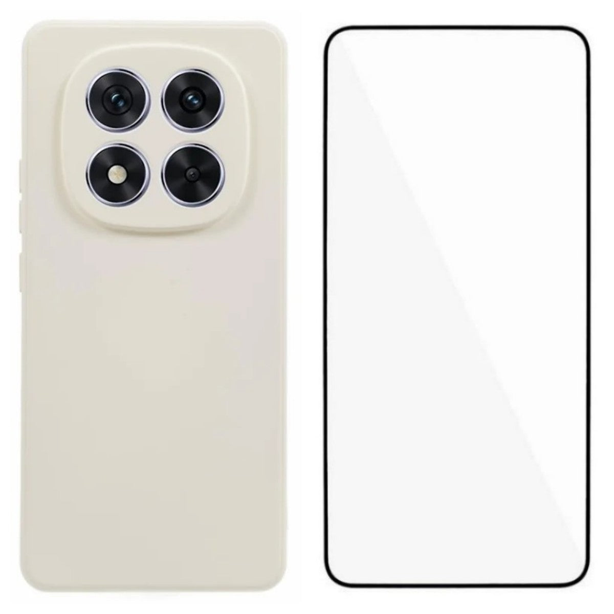 For Xiaomi Redmi Note 15 Pro 5G (Global) Phone Case WANLONFENG RB2 Series TPU Back Cover with Tempered Glass - White