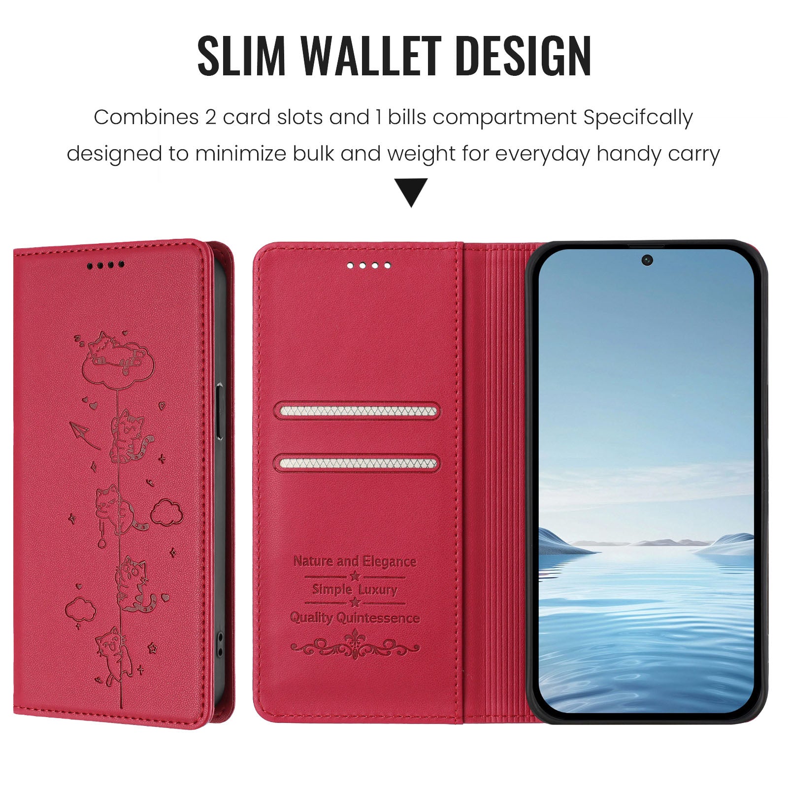 For Xiaomi Redmi Note 15 Pro 4G (Global) Case RFID Blocking Wallet Stand Imprinted Cat Pattern Leather Phone Cover - Red