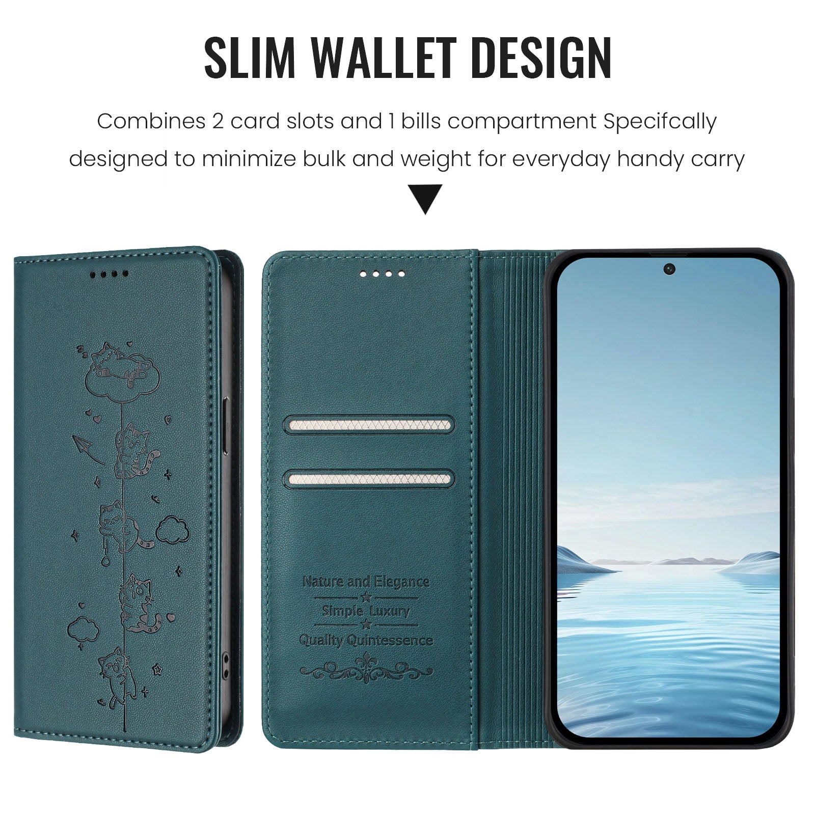 For Xiaomi Redmi Note 15 Pro 4G (Global) Case RFID Blocking Wallet Stand Imprinted Cat Pattern Leather Phone Cover - Green