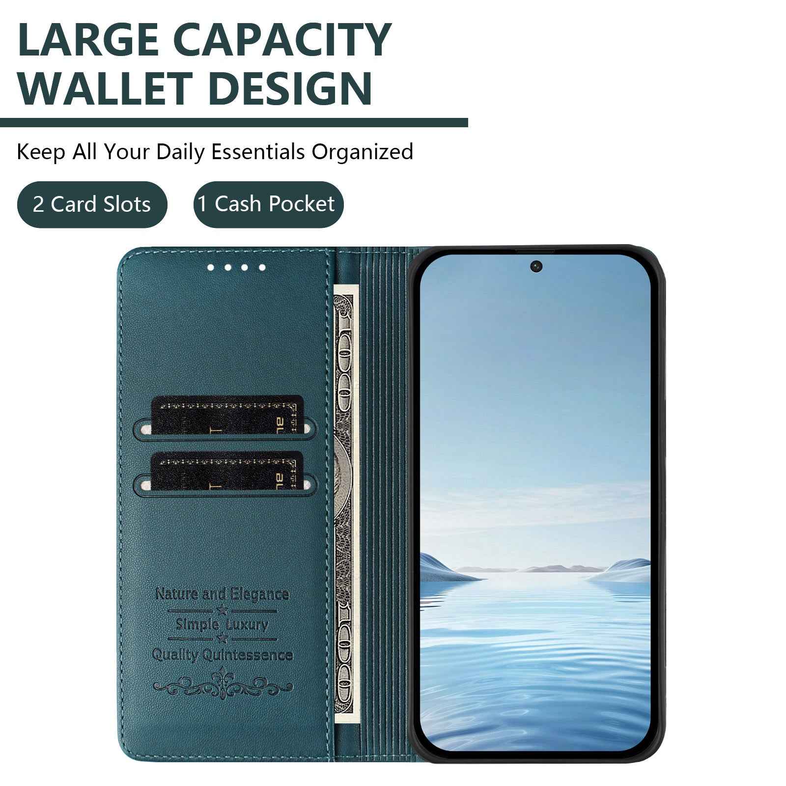 For Samsung Galaxy A57 5G Case RFID Blocking Wallet Stand Imprinted Cat Pattern Leather Phone Cover - Green