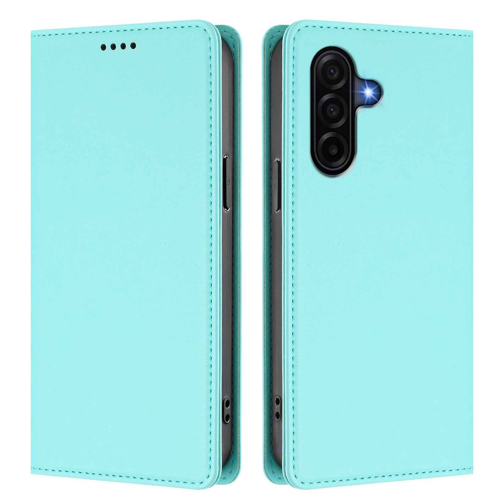 For Samsung Galaxy A57 5G Leather Wallet Case Magnetic Closure RFID Blocking Phone Cover - Mint Green
