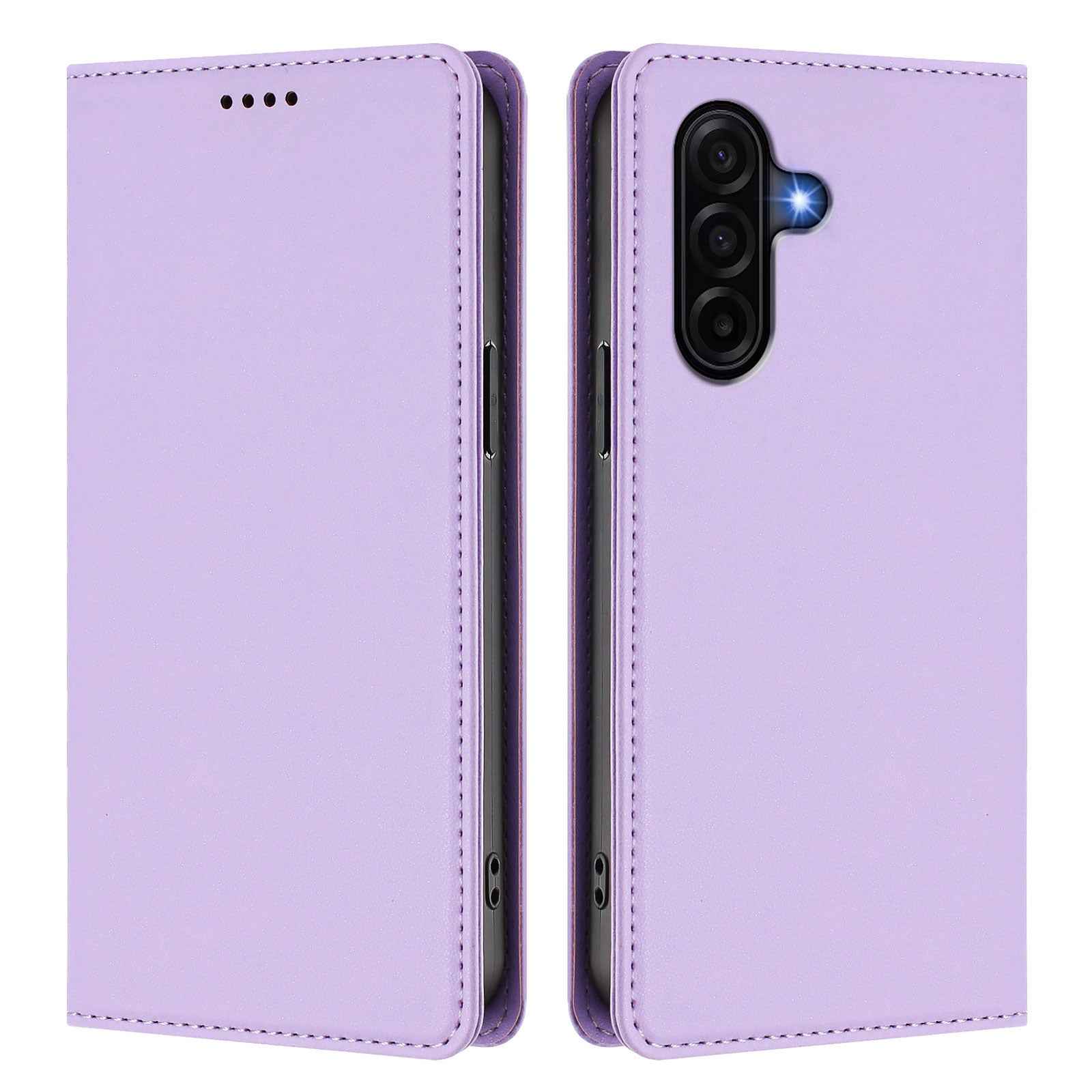For Samsung Galaxy A57 5G Leather Wallet Case Magnetic Closure RFID Blocking Phone Cover - Light Purple