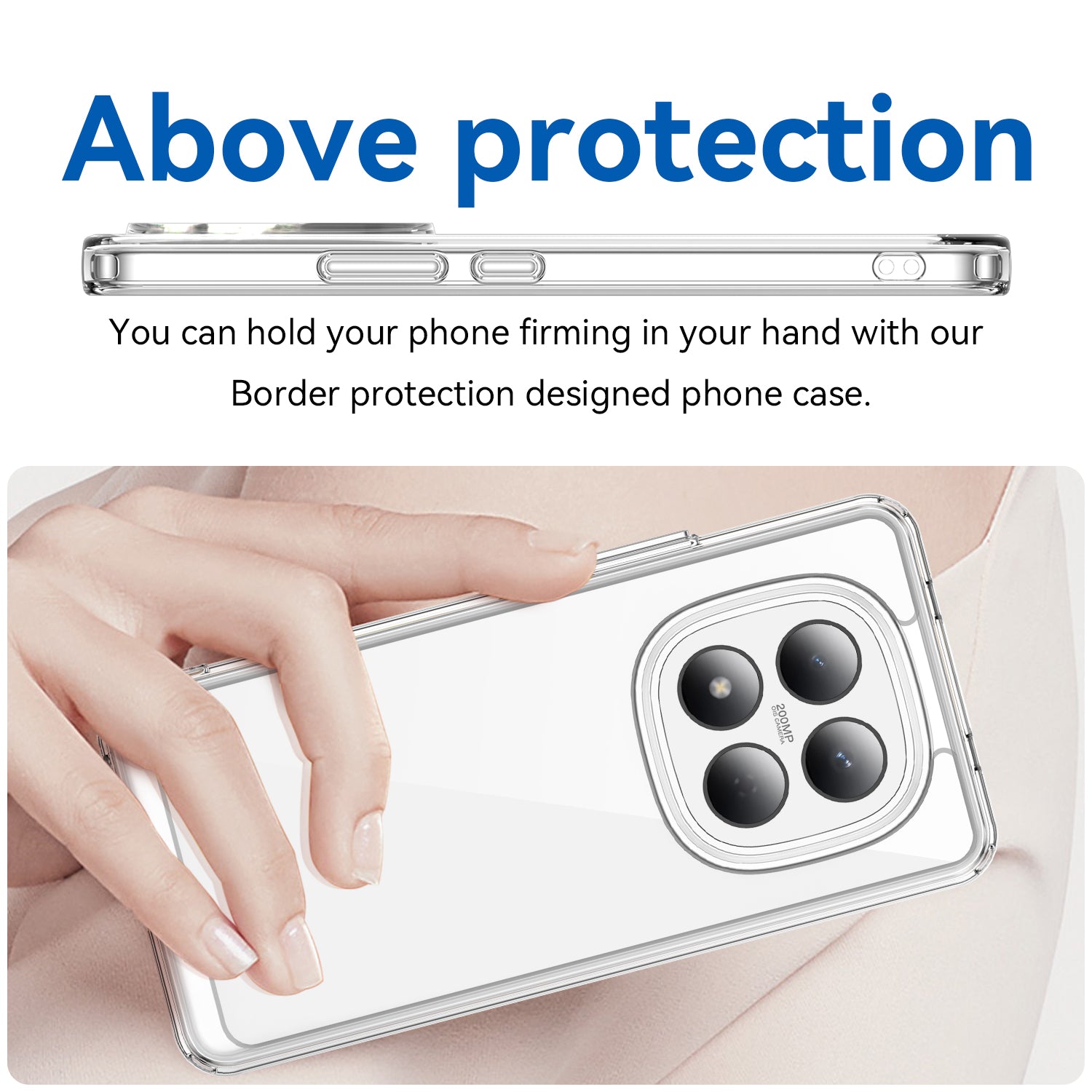 For Xiaomi Redmi Note 15 Pro 4G (Global) Case WANLONFENG MF Series TPU Acrylic Clear Phone Cover with Tempered Glass Film - Transparent