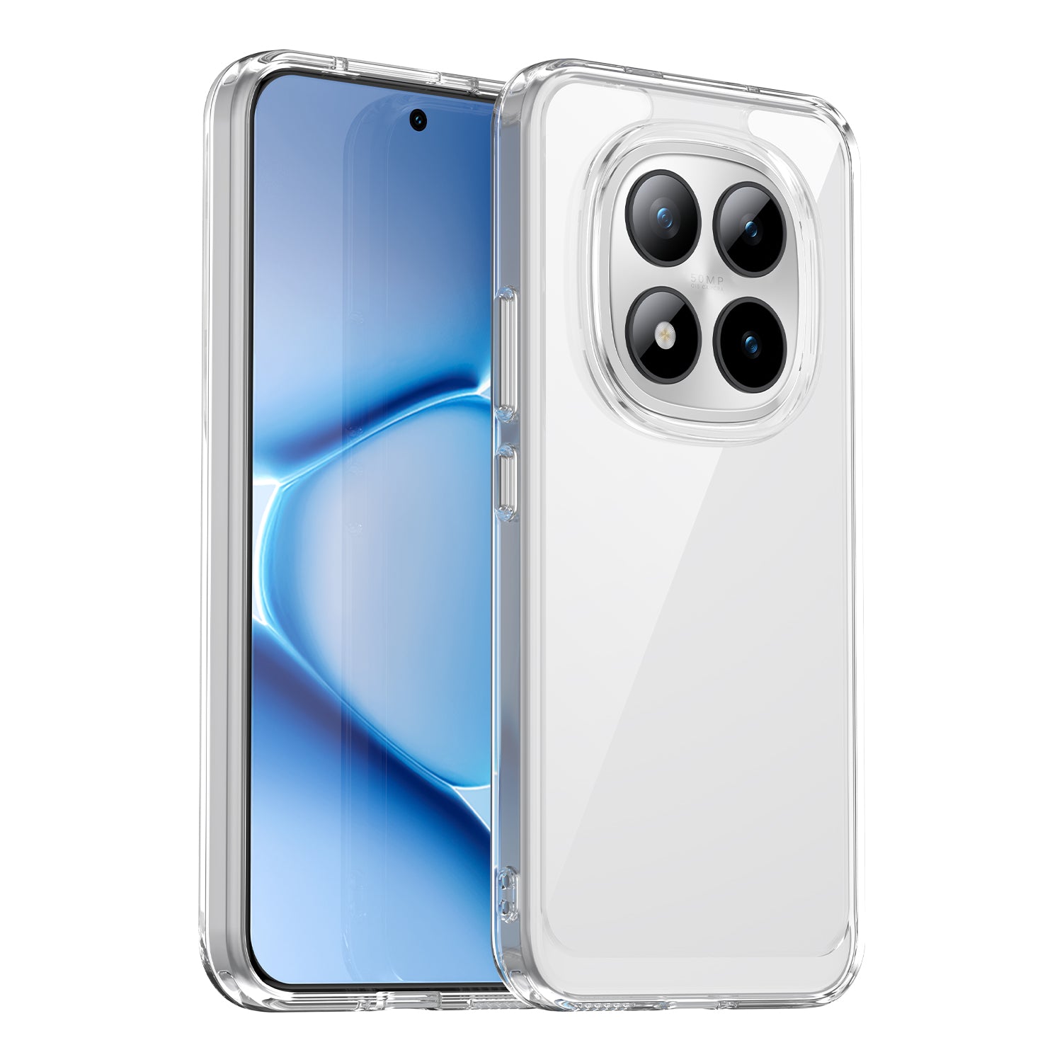 For Xiaomi Poco M8 Pro 5G / Xiaomi Redmi Note 15 Pro+ 5G (Global) Case WANLONFENG MF Series TPU Acrylic Clear Phone Cover with Tempered Glass Film - Transparent