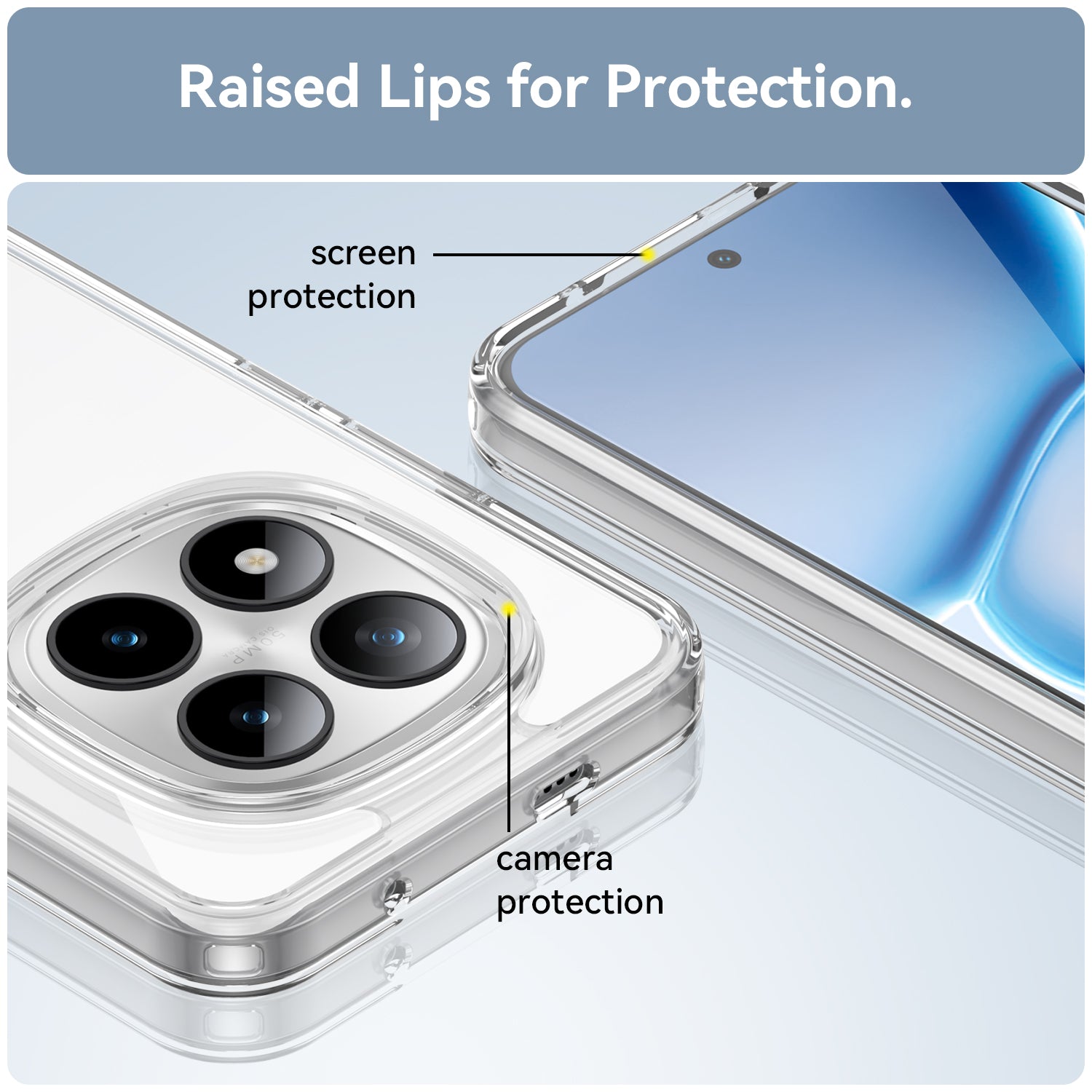 For Xiaomi Poco M8 Pro 5G / Xiaomi Redmi Note 15 Pro+ 5G (Global) Case WANLONFENG MF Series TPU Acrylic Clear Phone Cover with Tempered Glass Film - Transparent