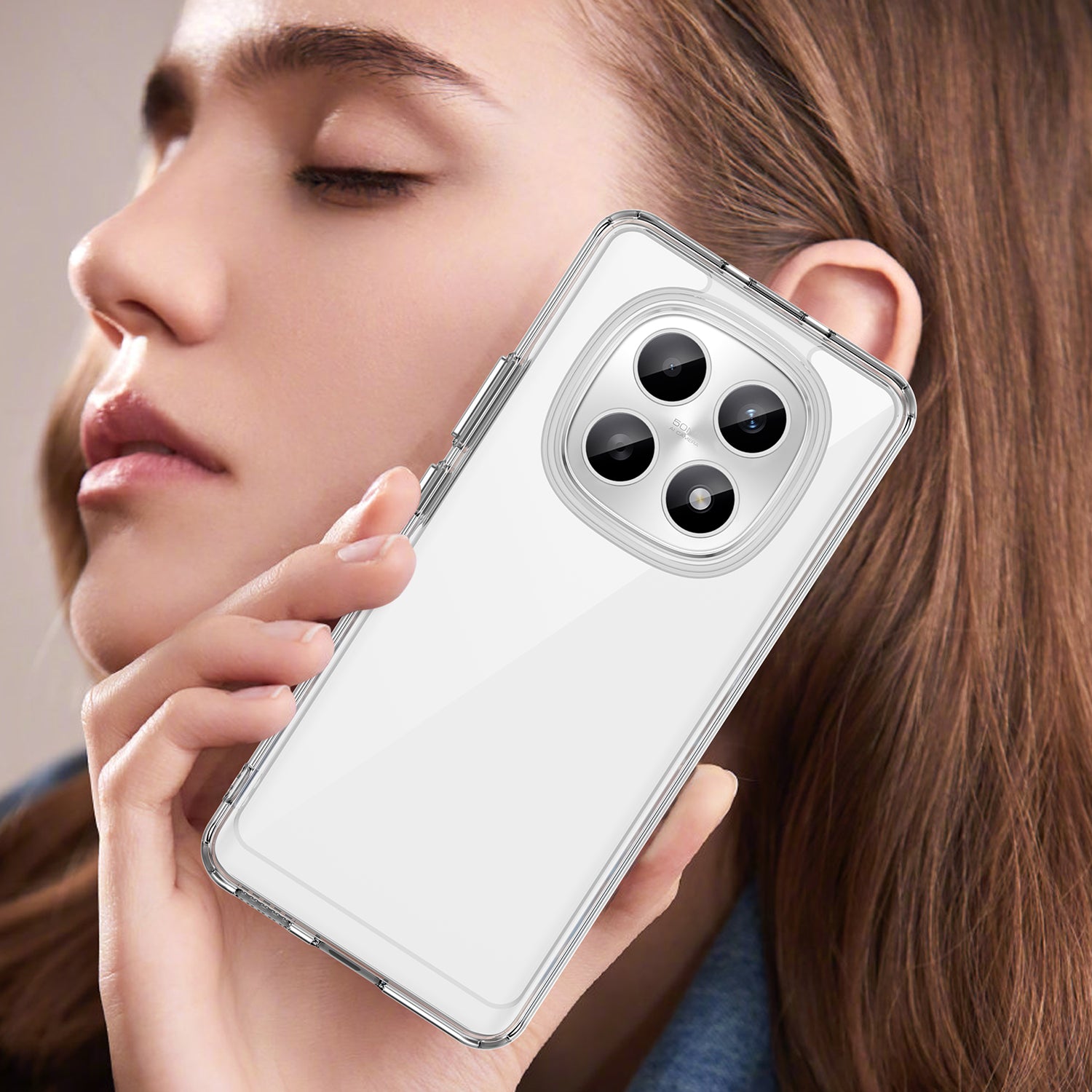 For Xiaomi Redmi Note 15 5G (Global) / Xiaomi Poco M8 5G Case WANLONFENG MF Series TPU Acrylic Clear Phone Cover with Tempered Glass Film - Transparent