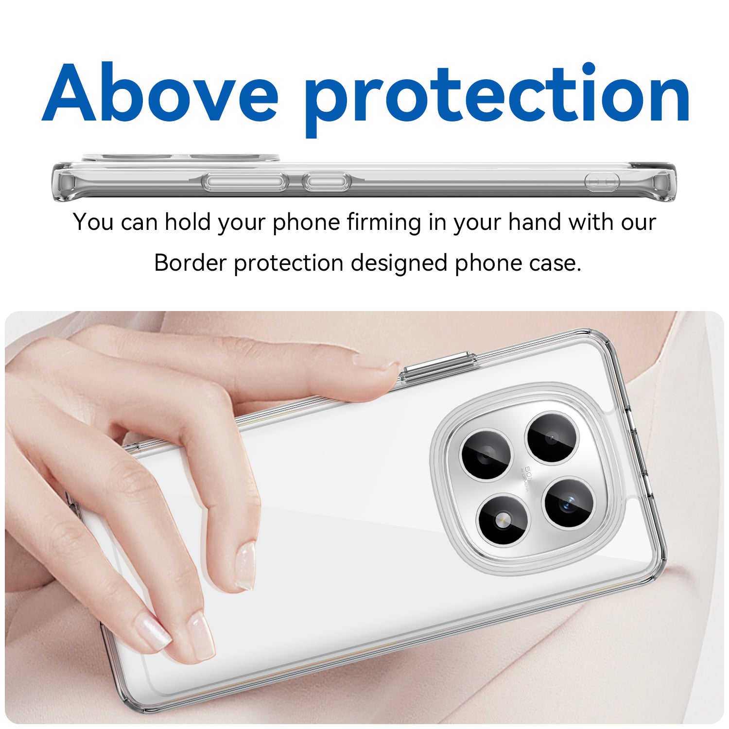 For Xiaomi Redmi Note 15 4G (Global) Case WANLONFENG MF Series TPU Acrylic Clear Phone Cover with Tempered Glass Film - Transparent