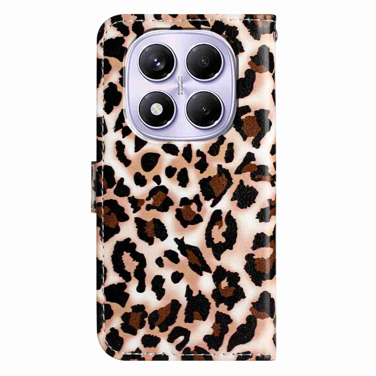 For Xiaomi Poco M8 Pro 5G / Xiaomi Redmi Note 15 Pro+ 5G (Global) Wallet Case  Printed Pattern PU Leather Stand Phone Cover with Strap - Leopard Print