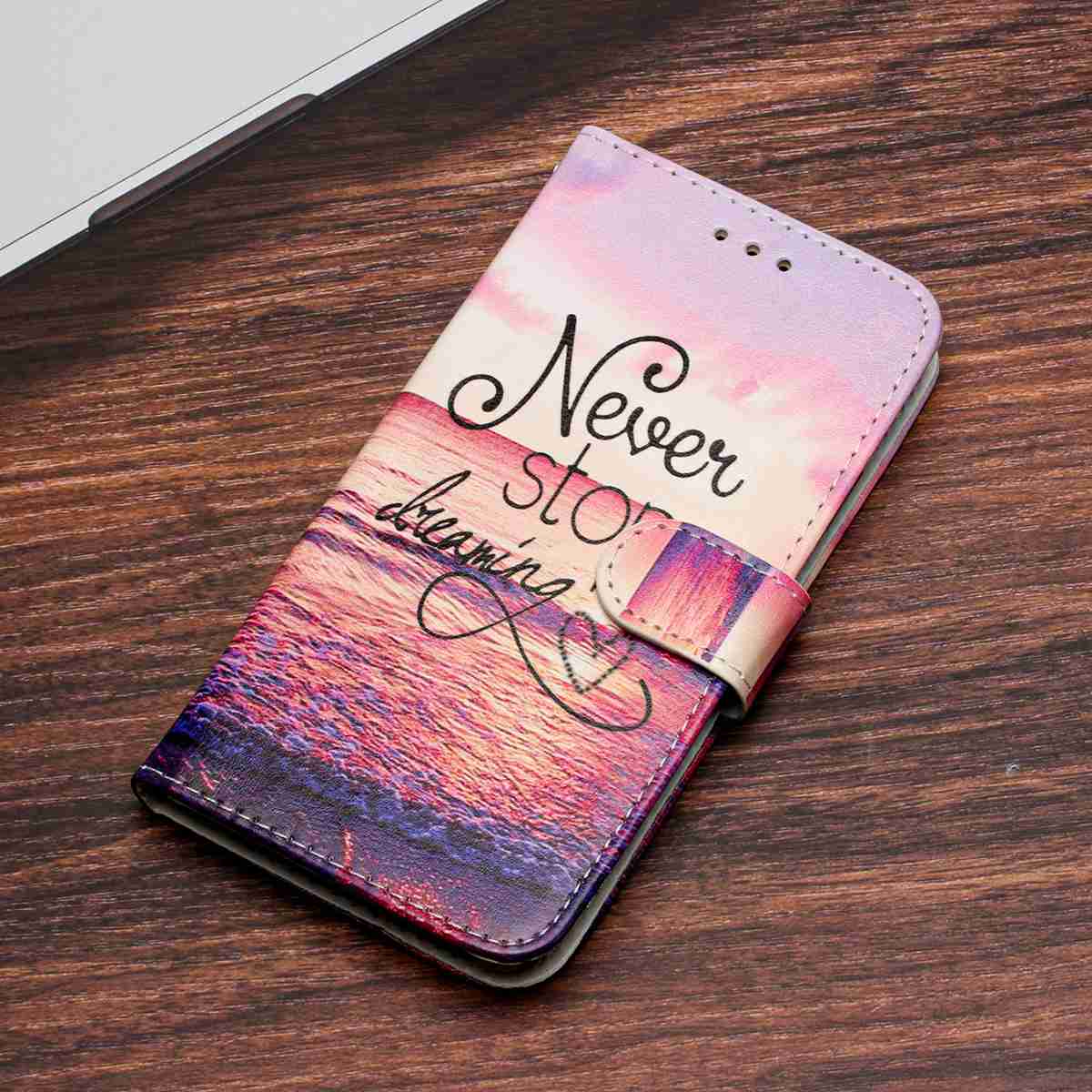 For Xiaomi Poco M8 Pro 5G / Xiaomi Redmi Note 15 Pro+ 5G (Global) Wallet Case  Printed Pattern PU Leather Stand Phone Cover with Strap - Never Stop Dreaming