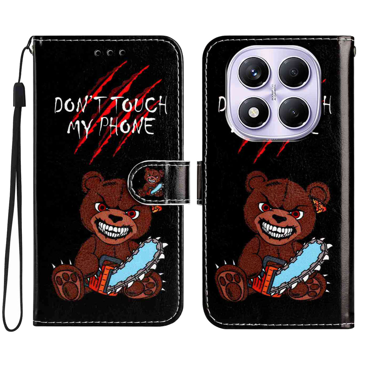 For Xiaomi Redmi Note 15 Pro 5G (Global) Wallet Case  Printed Pattern PU Leather Stand Phone Cover with Strap - Don'T Touch My Phone