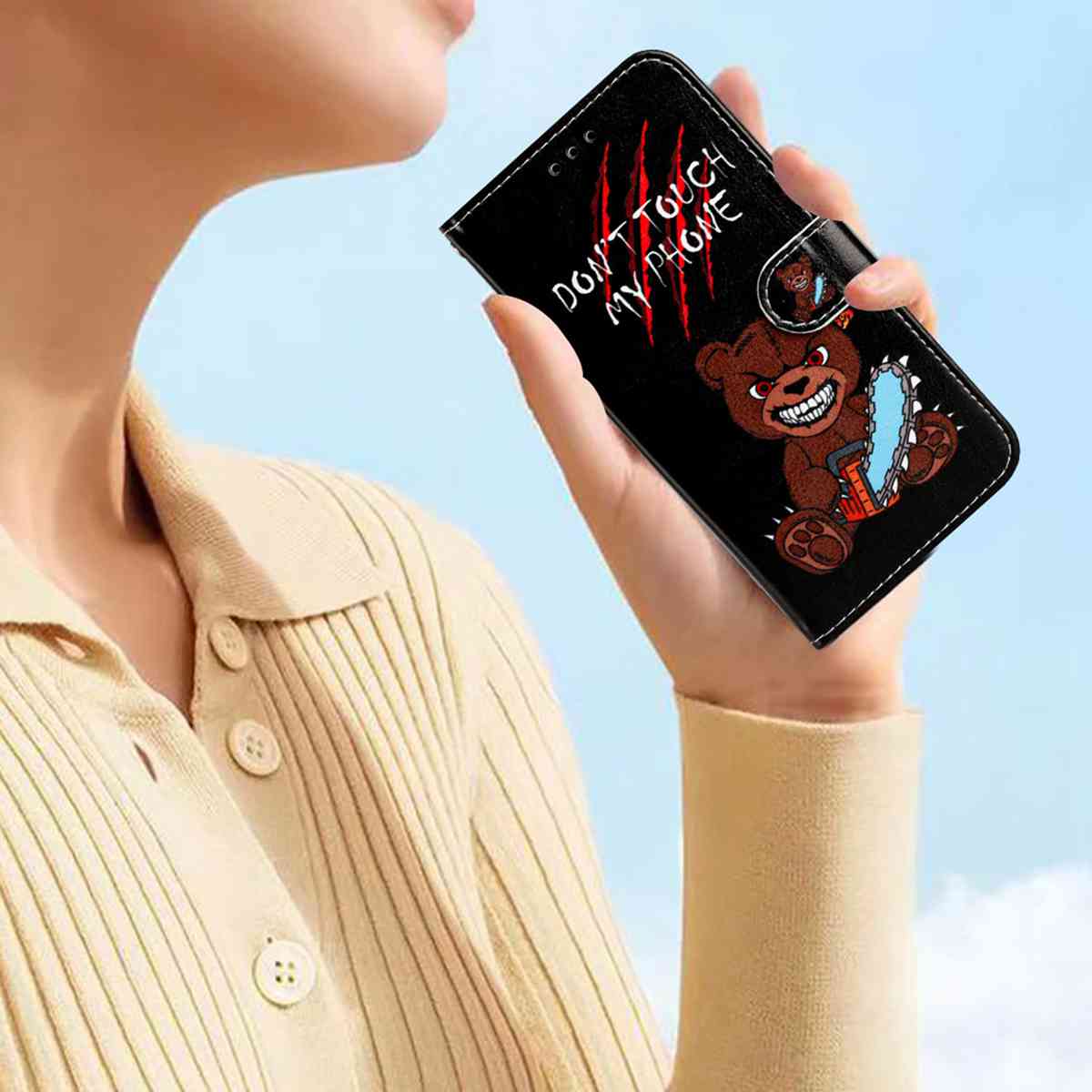 For Xiaomi Redmi Note 15 Pro 5G (Global) Wallet Case  Printed Pattern PU Leather Stand Phone Cover with Strap - Don'T Touch My Phone