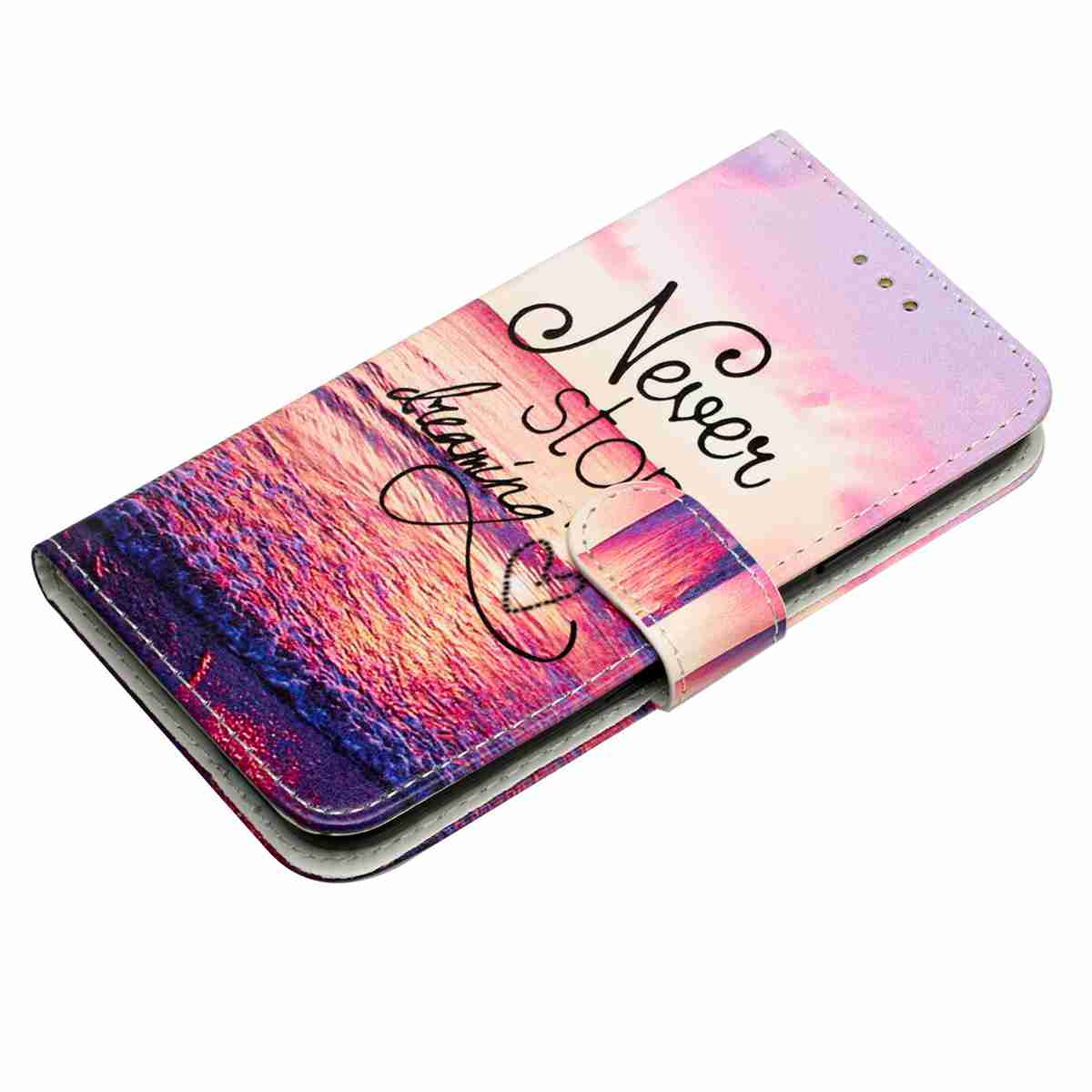 For Xiaomi Redmi Note 15 Pro 5G (Global) Wallet Case  Printed Pattern PU Leather Stand Phone Cover with Strap - Never Stop Dreaming