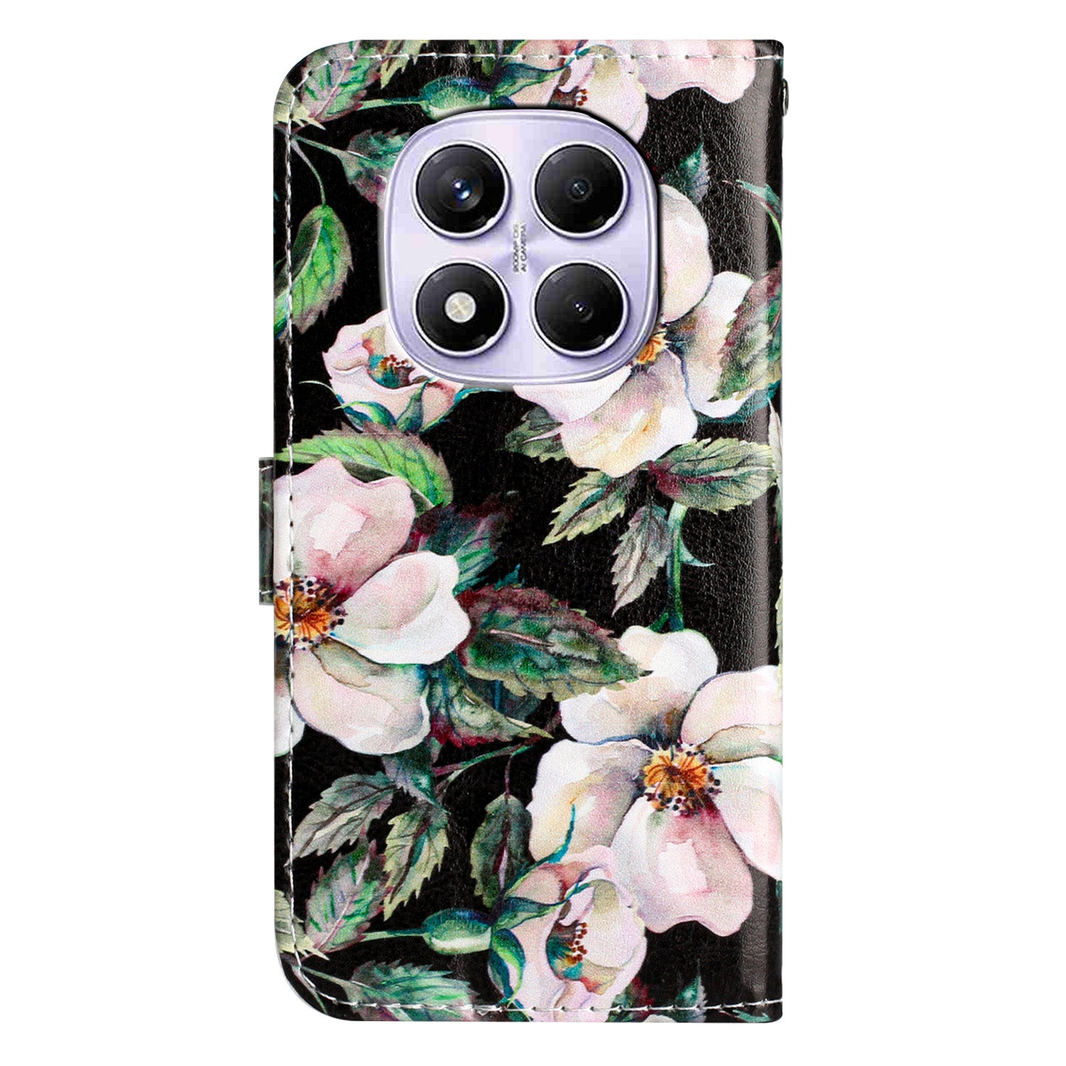 For Xiaomi Redmi Note 15 Pro 5G (Global) Wallet Case  Printed Pattern PU Leather Stand Phone Cover with Strap - Magnolia