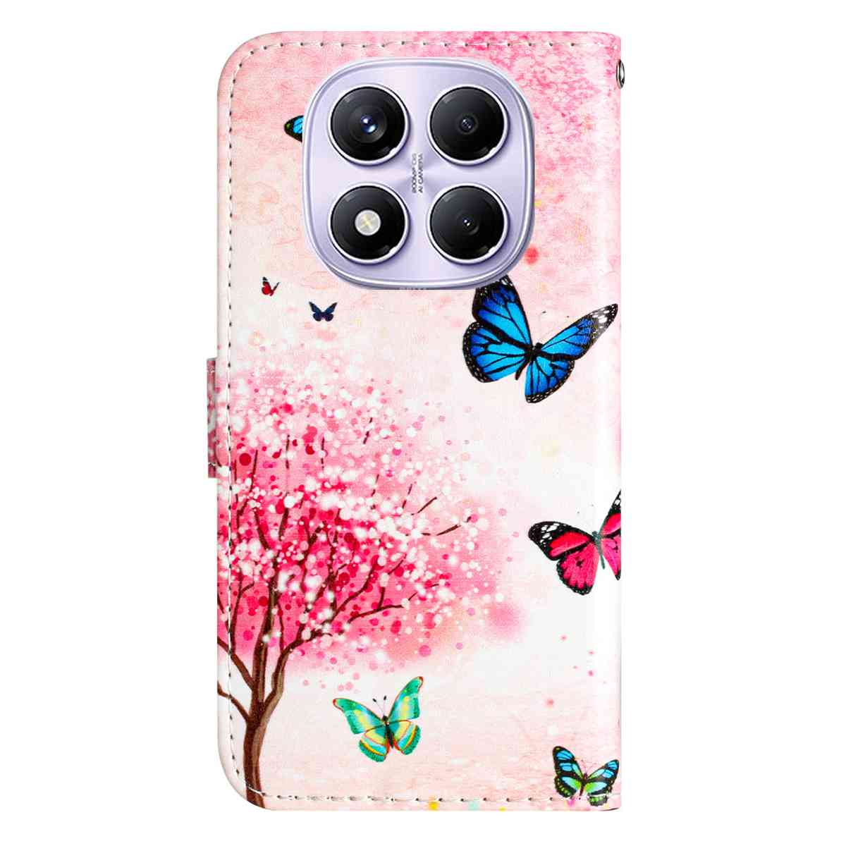 For Xiaomi Redmi Note 15 Pro 5G (Global) Wallet Case  Printed Pattern PU Leather Stand Phone Cover with Strap - Cherry Tree