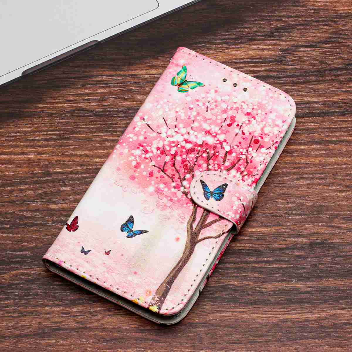 For Xiaomi Redmi Note 15 Pro 5G (Global) Wallet Case  Printed Pattern PU Leather Stand Phone Cover with Strap - Cherry Tree