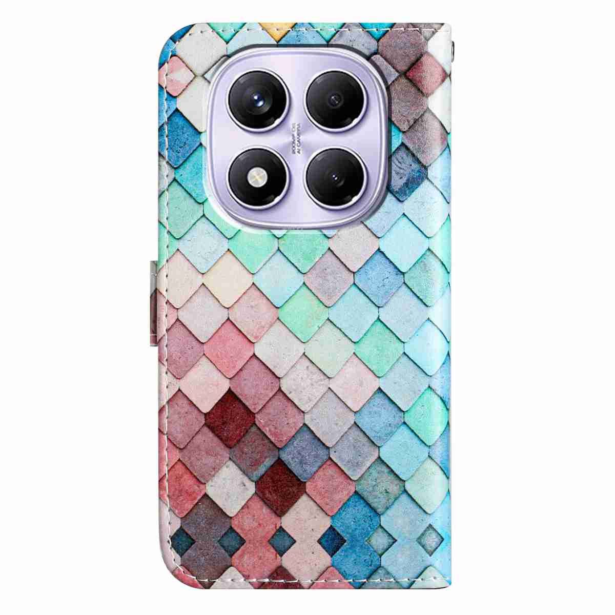 For Xiaomi Redmi Note 15 Pro 4G (Global) Wallet Case  Printed Pattern PU Leather Stand Phone Cover with Strap - Grid