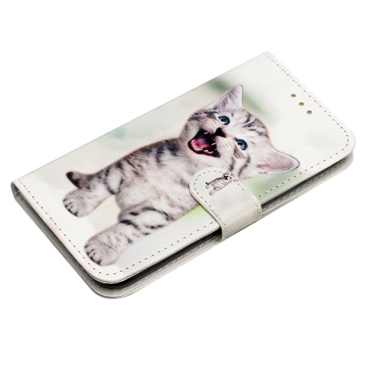 For Xiaomi Redmi Note 15 4G (Global) / Xiaomi Poco M8 5G / Xiaomi Redmi Note 15 5G (Global) Wallet Case  Printed Pattern PU Leather Stand Phone Cover with Strap - Cat