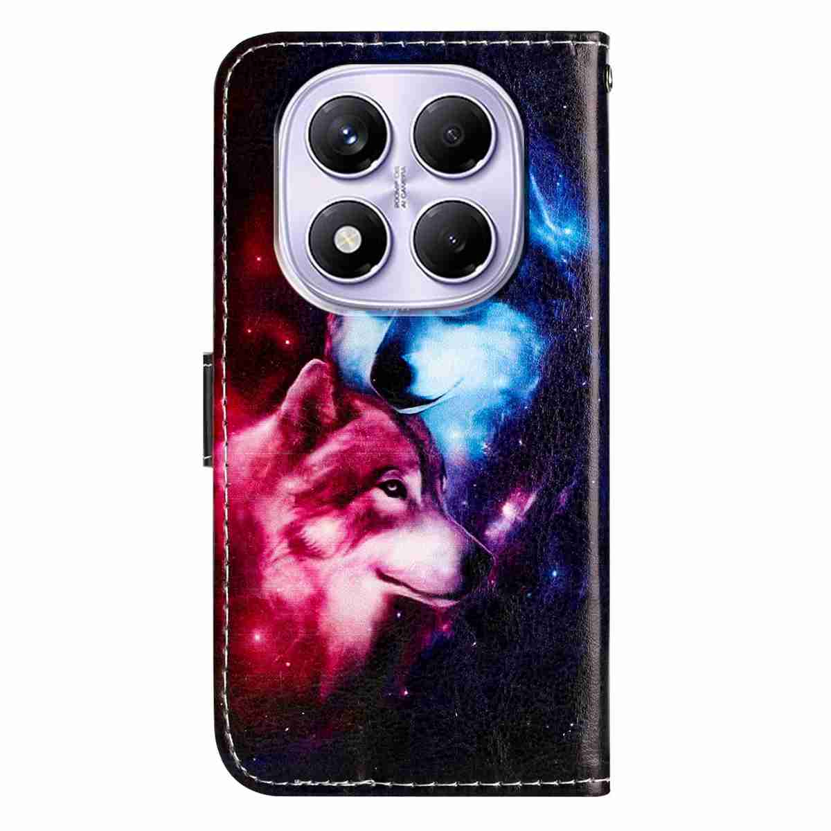 For Xiaomi Redmi Note 15 4G (Global) / Xiaomi Poco M8 5G / Xiaomi Redmi Note 15 5G (Global) Wallet Case  Printed Pattern PU Leather Stand Phone Cover with Strap - Pair Of Wolves