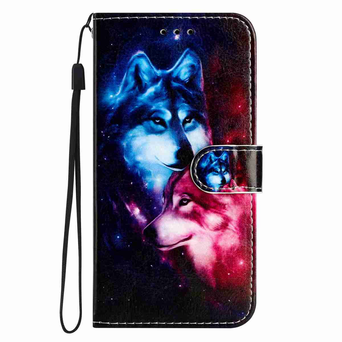 For Xiaomi Redmi Note 15 4G (Global) / Xiaomi Poco M8 5G / Xiaomi Redmi Note 15 5G (Global) Wallet Case  Printed Pattern PU Leather Stand Phone Cover with Strap - Pair Of Wolves