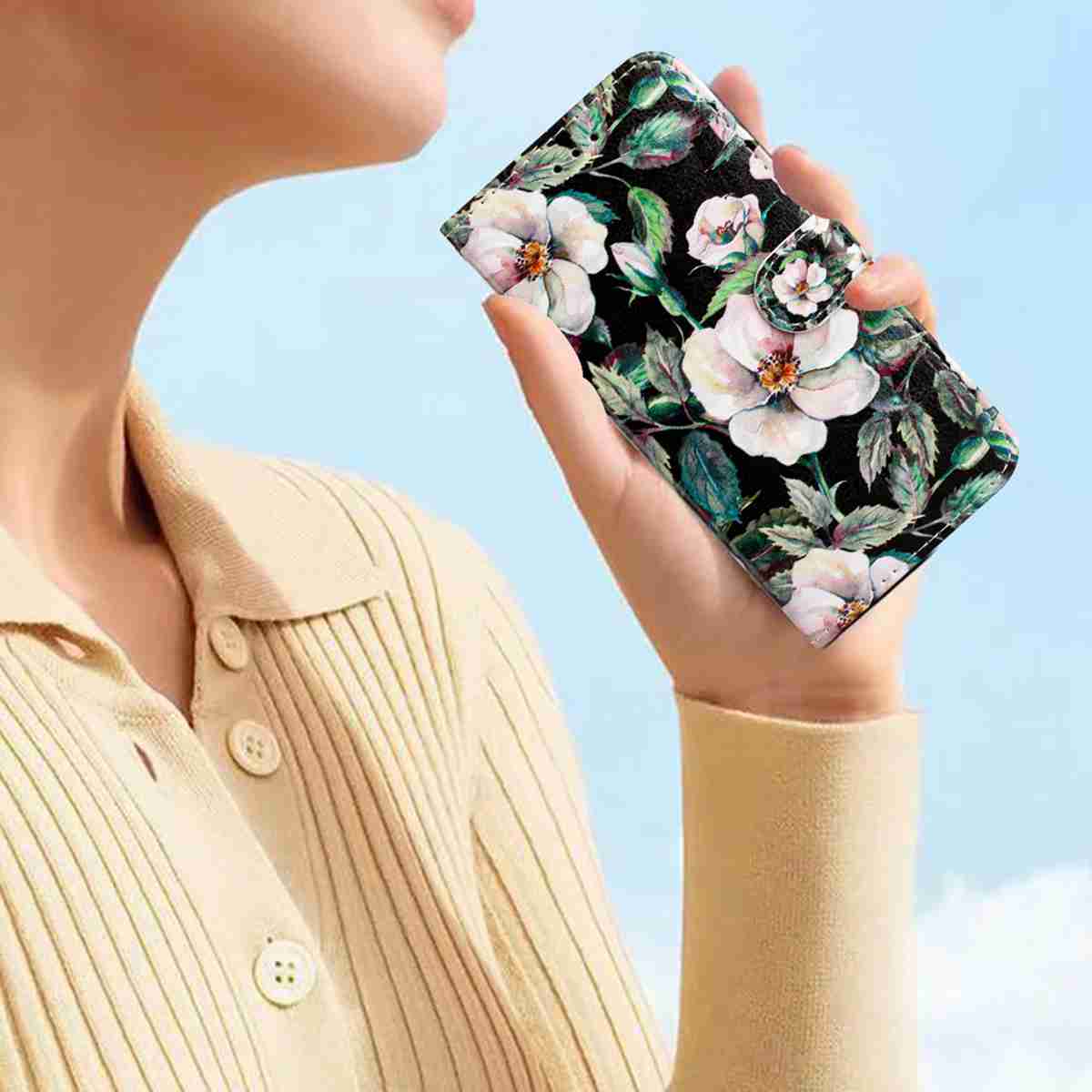 For Xiaomi Redmi Note 15 4G (Global) / Xiaomi Poco M8 5G / Xiaomi Redmi Note 15 5G (Global) Wallet Case  Printed Pattern PU Leather Stand Phone Cover with Strap - Magnolia