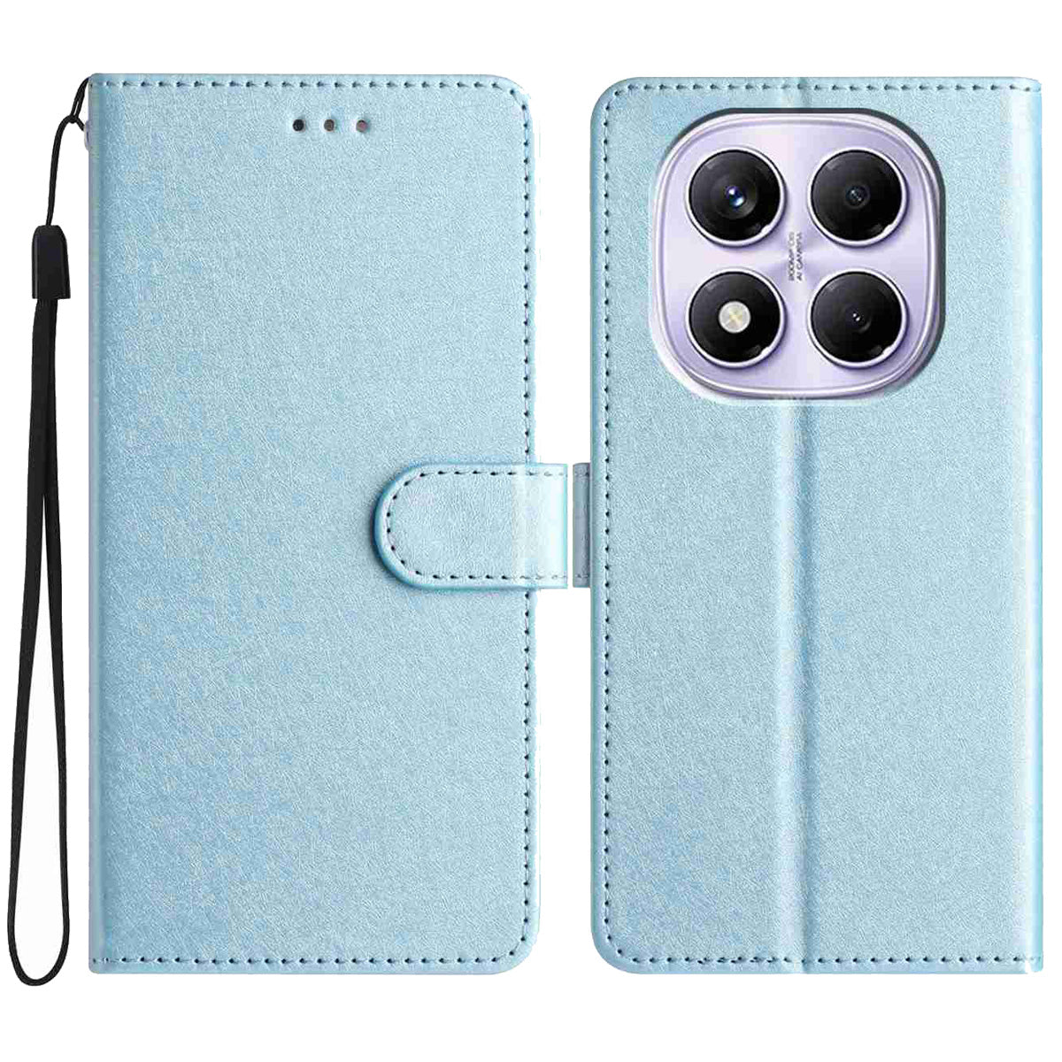 For Xiaomi Redmi Note 15 Pro 5G (Global) Wallet Case Leather Folio Phone Cover Magnetic Clasp - Sky Blue