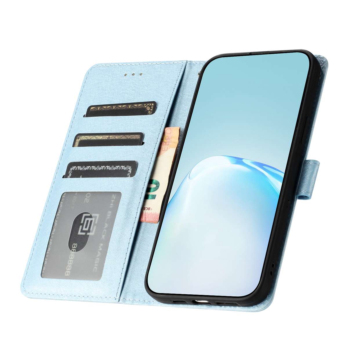 For Xiaomi Redmi Note 15 Pro 5G (Global) Wallet Case Leather Folio Phone Cover Magnetic Clasp - Sky Blue