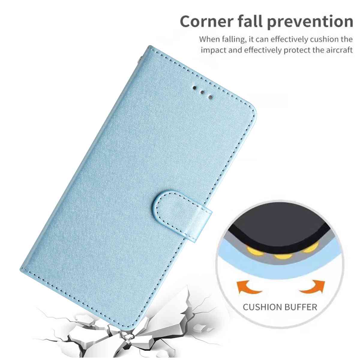 For Xiaomi Redmi Note 15 Pro 5G (Global) Wallet Case Leather Folio Phone Cover Magnetic Clasp - Sky Blue