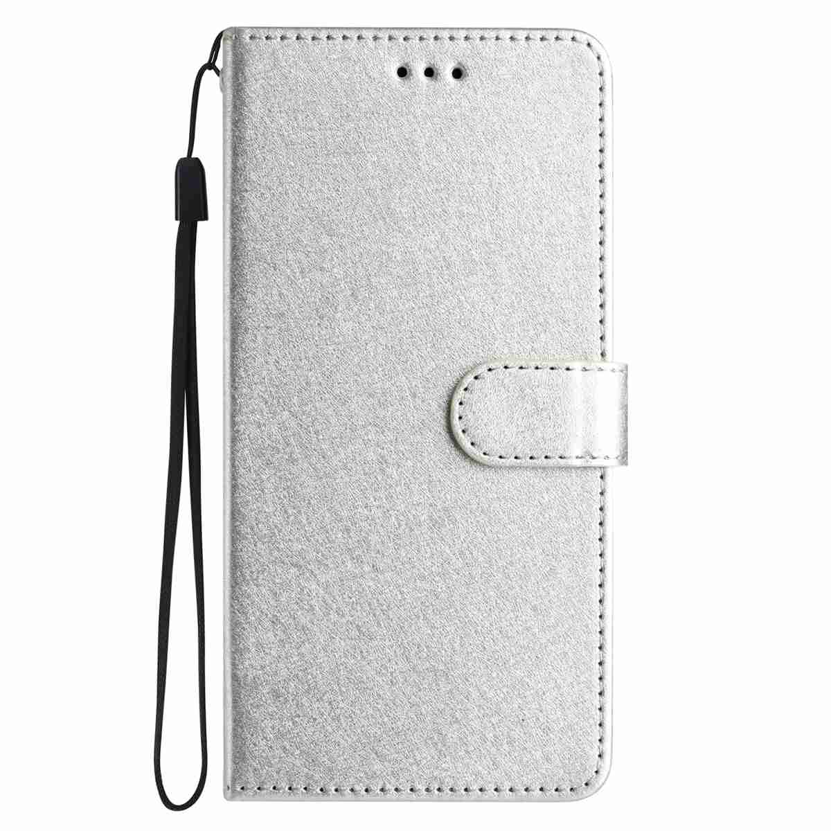 For Xiaomi Redmi Note 15 Pro 5G (Global) Wallet Case Leather Folio Phone Cover Magnetic Clasp - Silver