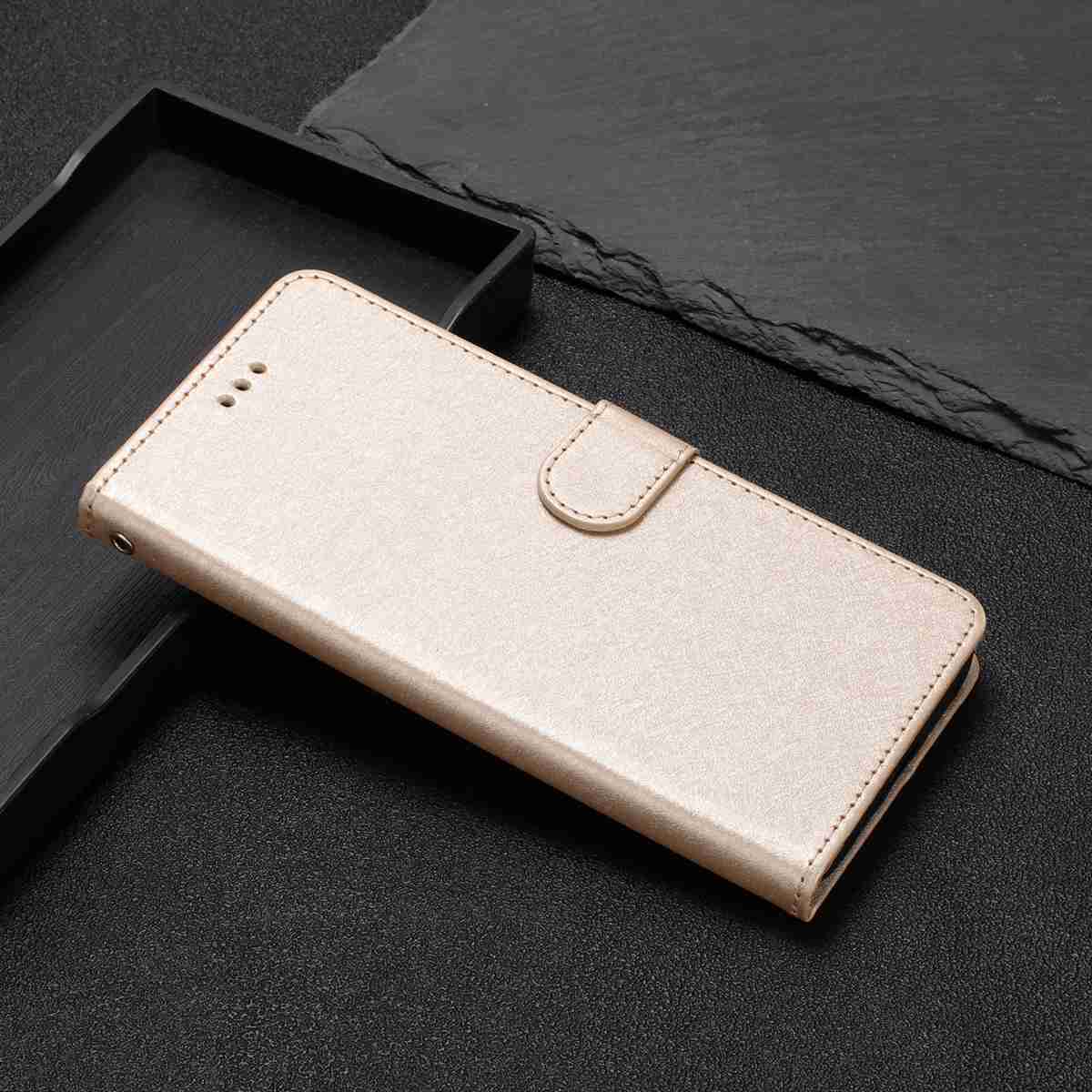 For Xiaomi Redmi Note 15 Pro 5G (Global) Wallet Case Leather Folio Phone Cover Magnetic Clasp - Gold