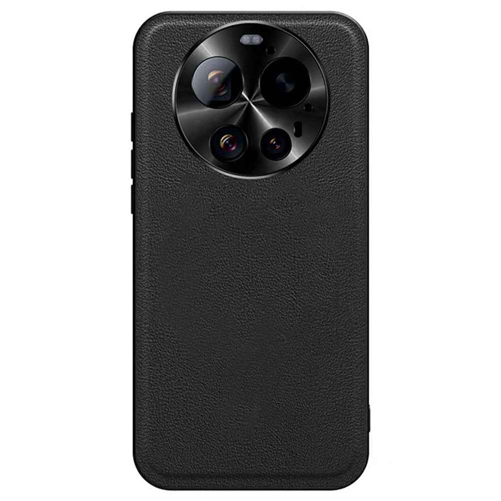 For Xiaomi 17 Ultra 5 Case PU + TPU + PC Phone Back Cover with Metal Lens Frame - Black