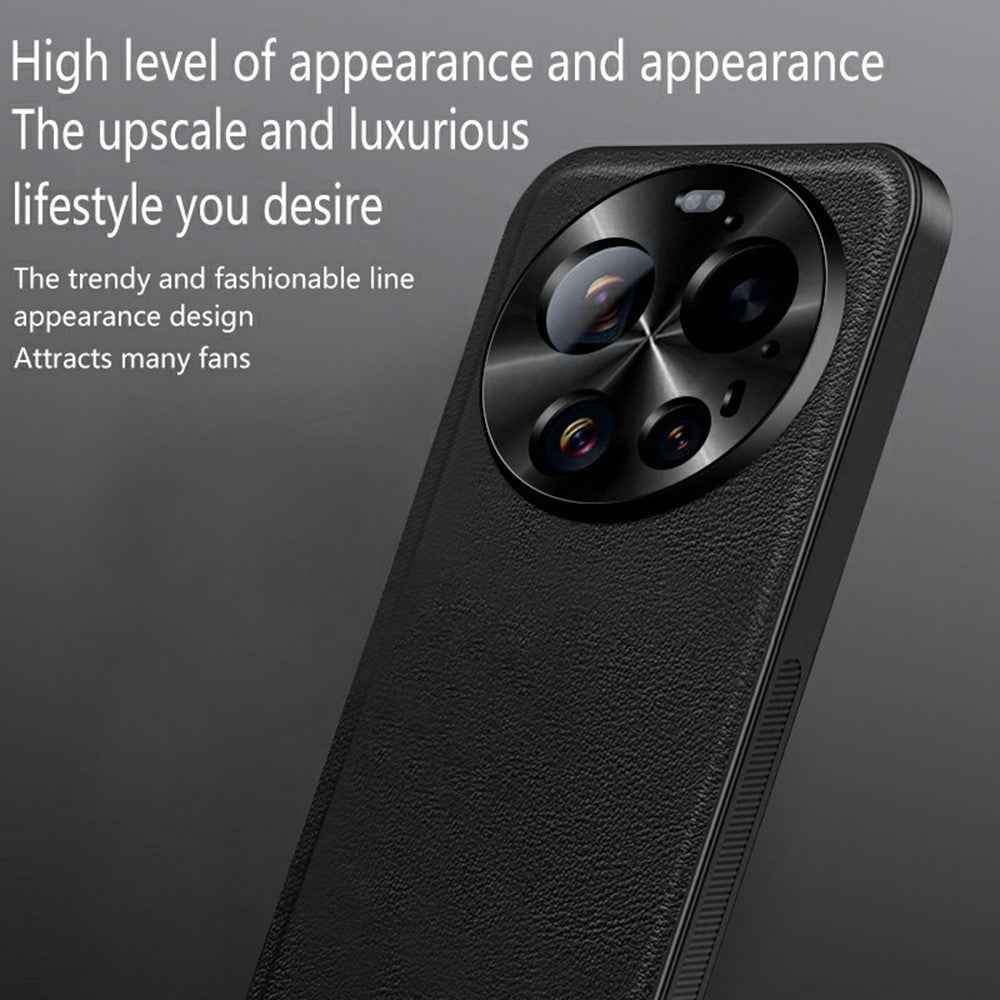 For Xiaomi 17 Ultra 5 Case PU + TPU + PC Phone Back Cover with Metal Lens Frame - Brown