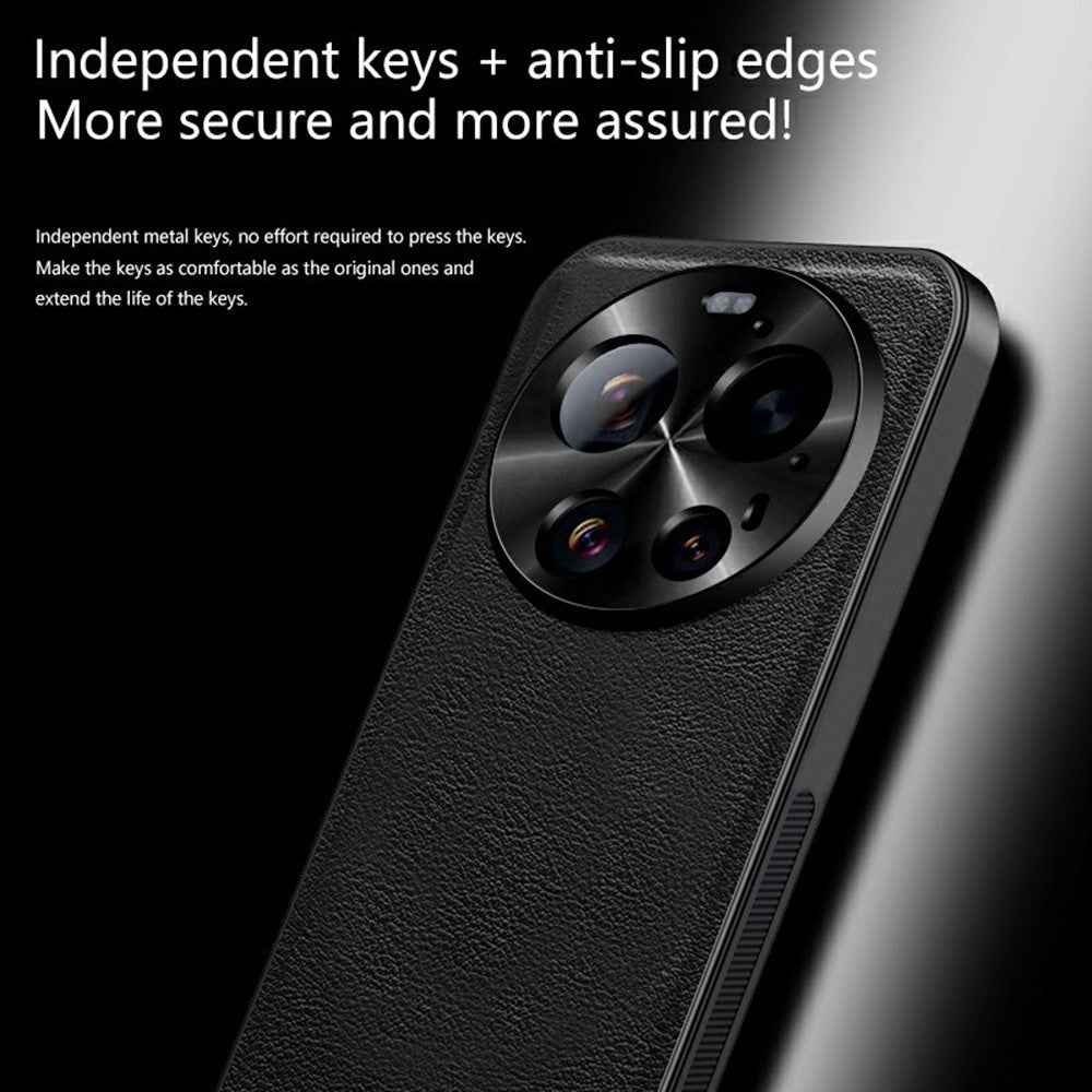 For Xiaomi 17 Ultra 5 Case PU + TPU + PC Phone Back Cover with Metal Lens Frame - Brown