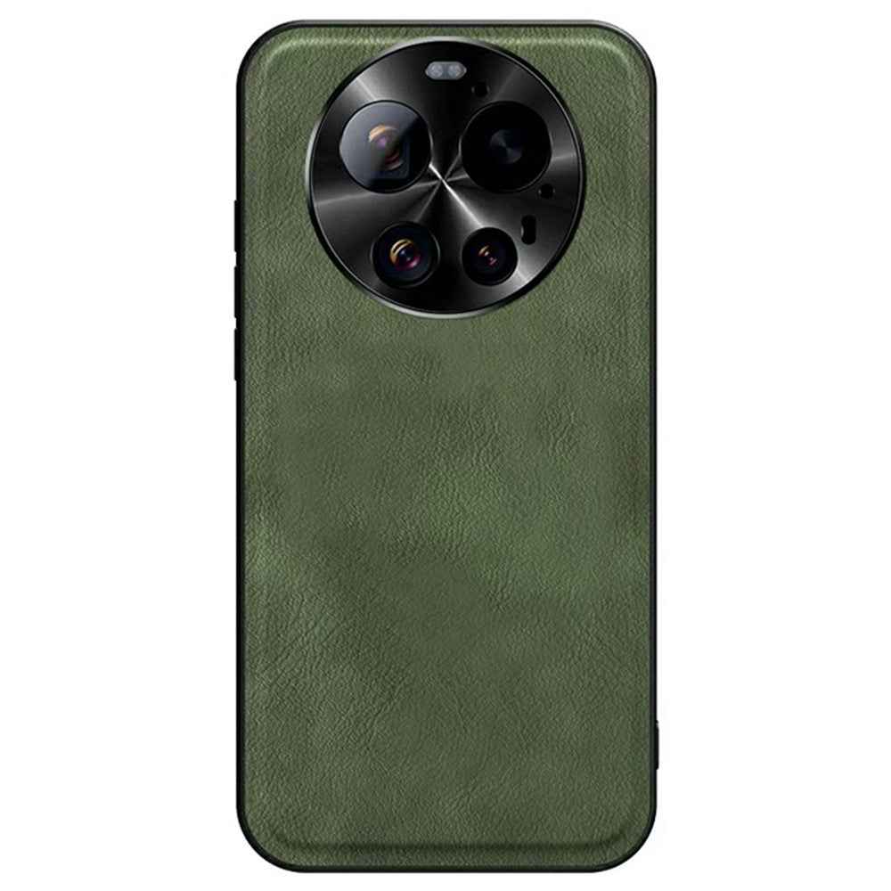 For Xiaomi 17 Ultra 5 Case PU + TPU + PC Phone Back Cover with Metal Lens Frame - Green
