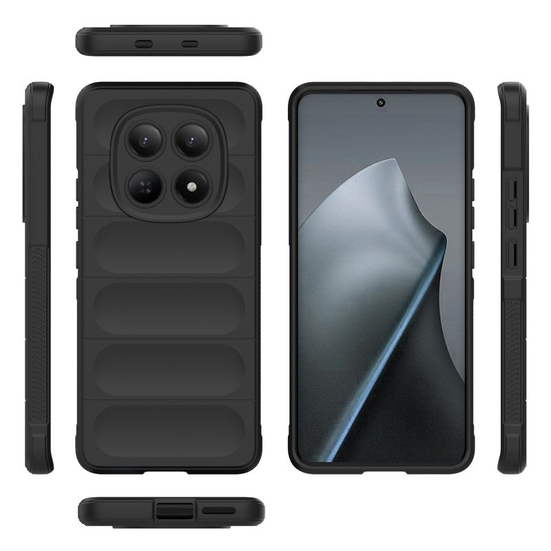 For Xiaomi Redmi Note 15 4G (Global) TPU Case WANLONFENG HD Series Anti Slip Phone Cover with Tempered Glass - Black