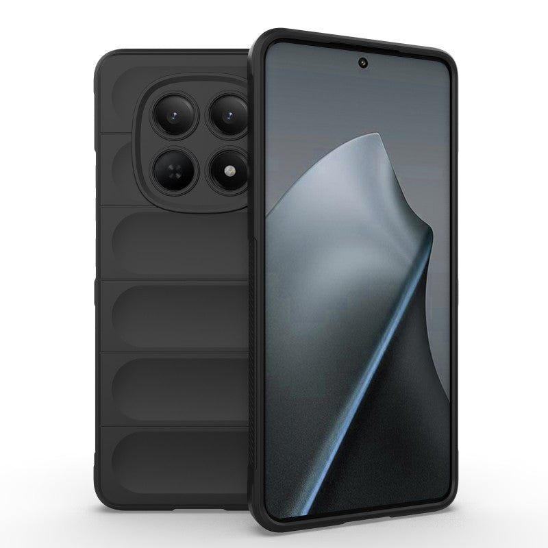 For Xiaomi Redmi Note 15 4G (Global) TPU Case WANLONFENG HD Series Anti Slip Phone Cover with Tempered Glass - Black
