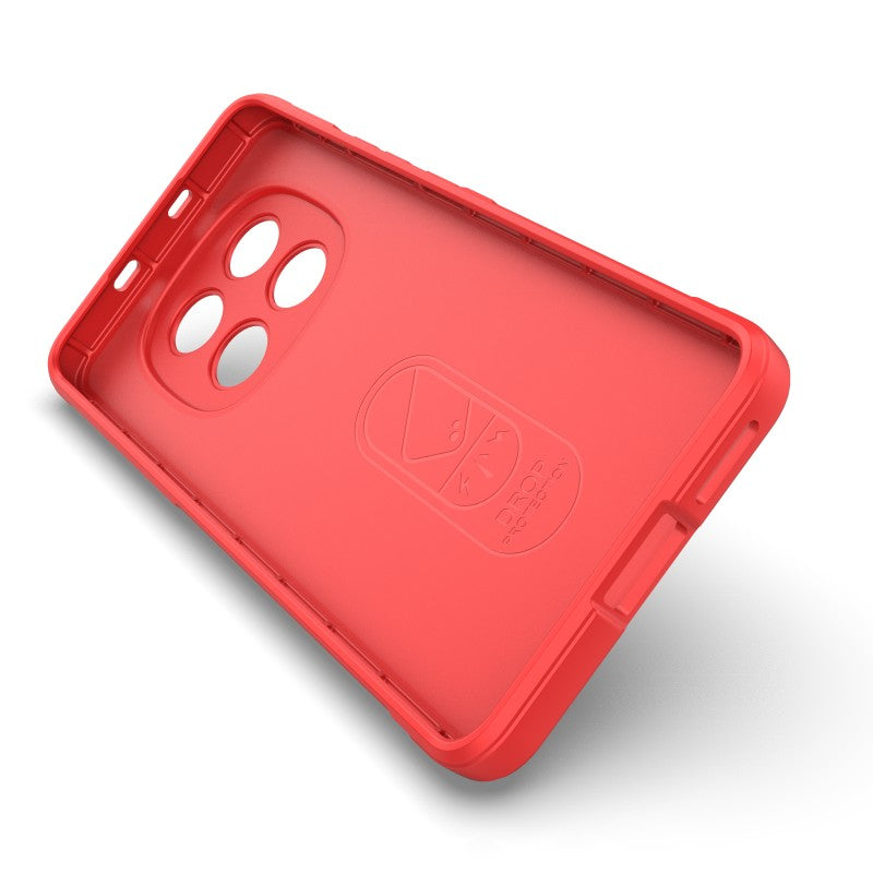For Xiaomi Redmi Note 15 4G (Global) TPU Case WANLONFENG HD Series Anti Slip Phone Cover with Tempered Glass - Red
