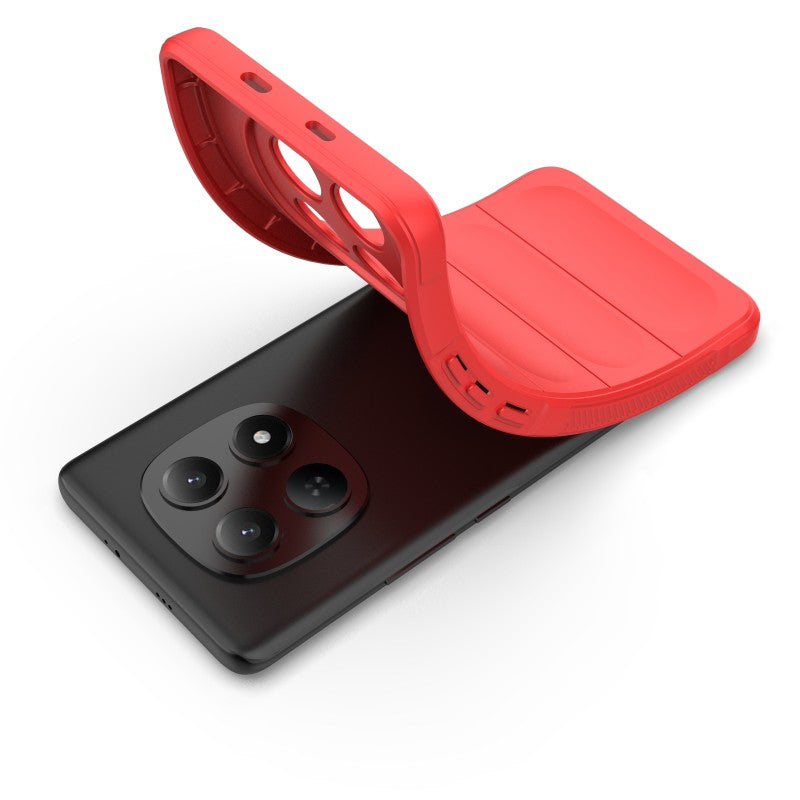 For Xiaomi Redmi Note 15 4G (Global) TPU Case WANLONFENG HD Series Anti Slip Phone Cover with Tempered Glass - Red