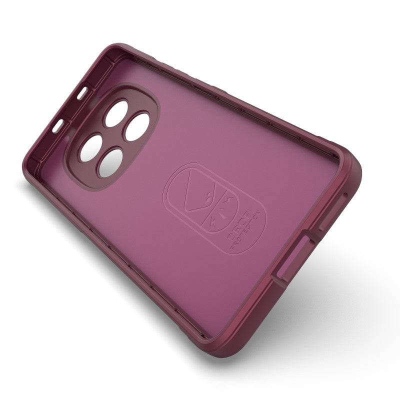 For Xiaomi Redmi Note 15 4G (Global) TPU Case WANLONFENG HD Series Anti Slip Phone Cover with Tempered Glass - Wine Red