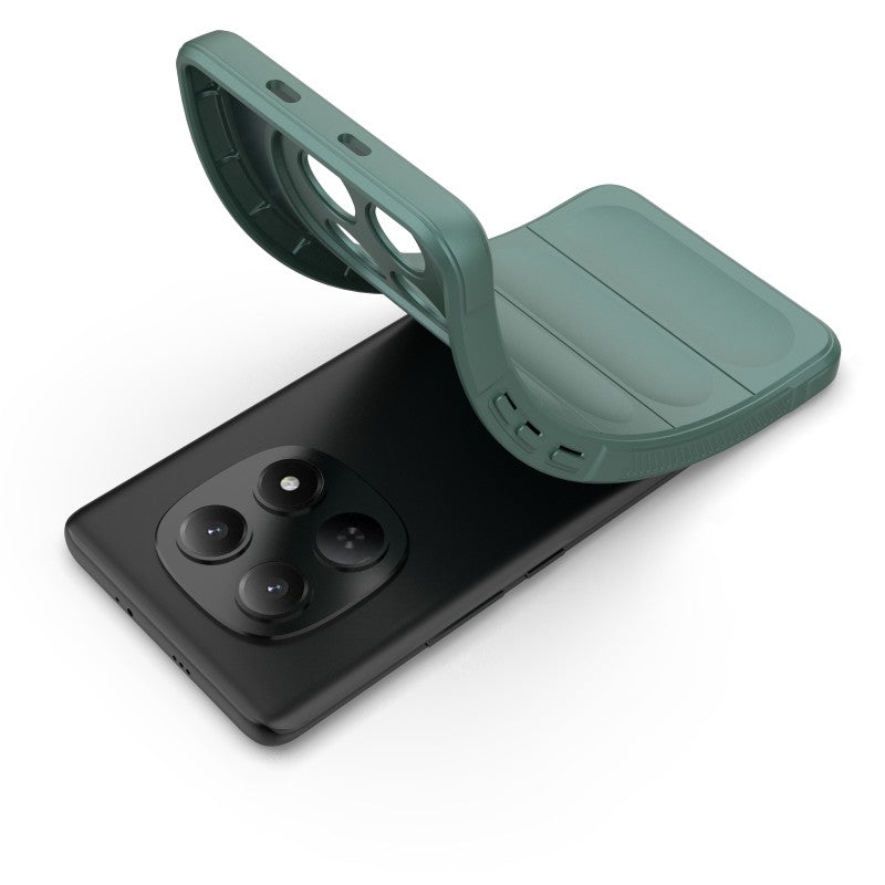 For Xiaomi Redmi Note 15 4G (Global) TPU Case WANLONFENG HD Series Anti Slip Phone Cover with Tempered Glass - Army Green