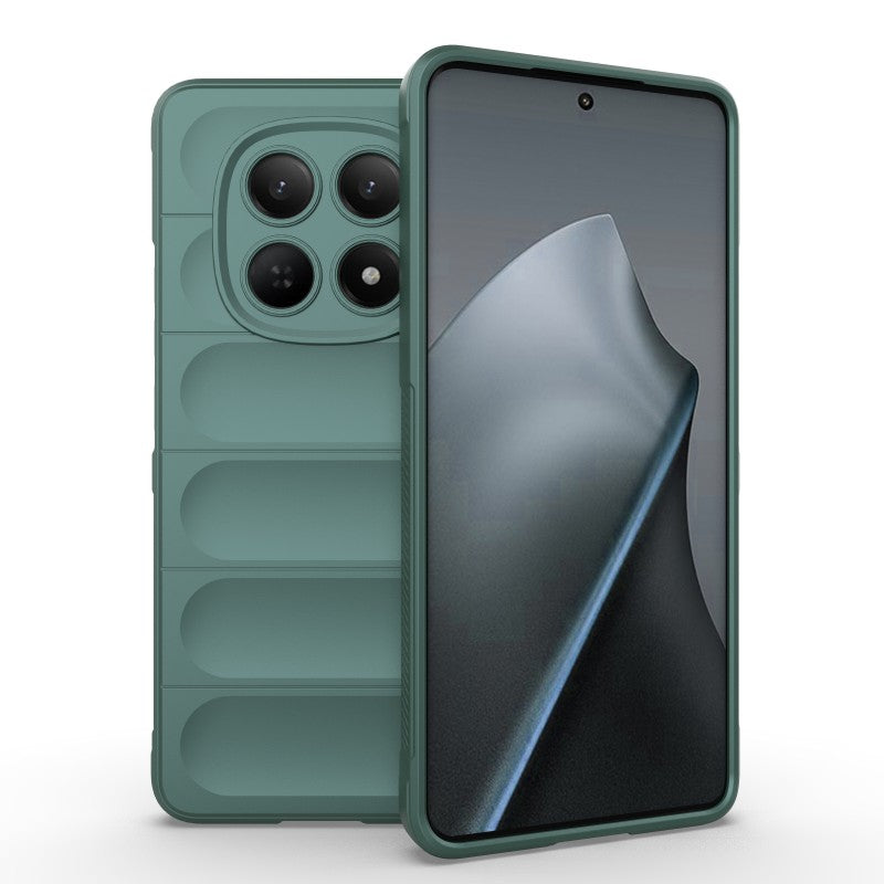 For Xiaomi Redmi Note 15 4G (Global) TPU Case WANLONFENG HD Series Anti Slip Phone Cover with Tempered Glass - Army Green