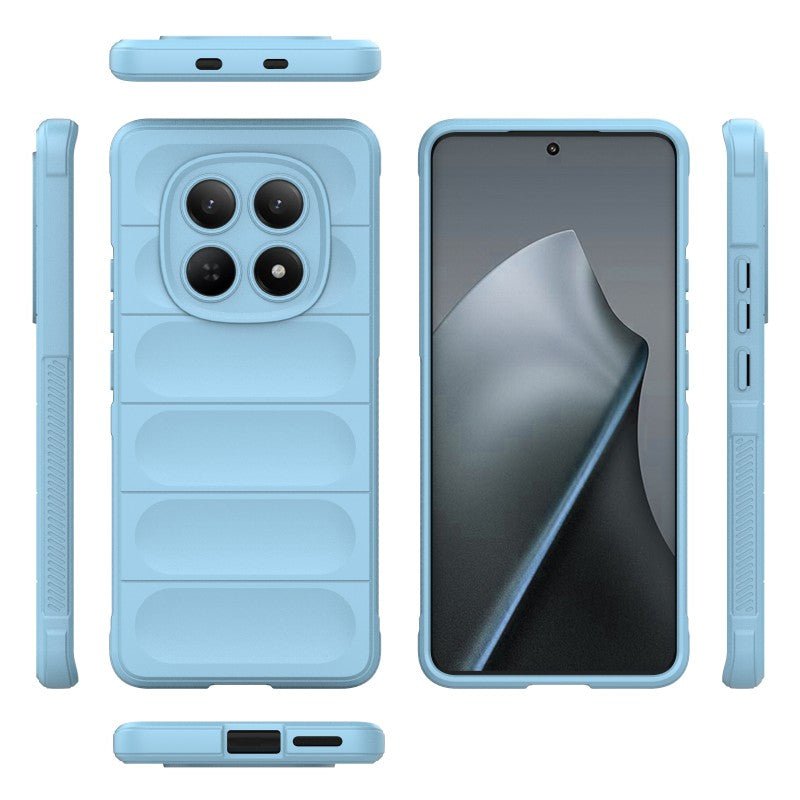 For Xiaomi Redmi Note 15 4G (Global) TPU Case WANLONFENG HD Series Anti Slip Phone Cover with Tempered Glass - Baby Blue
