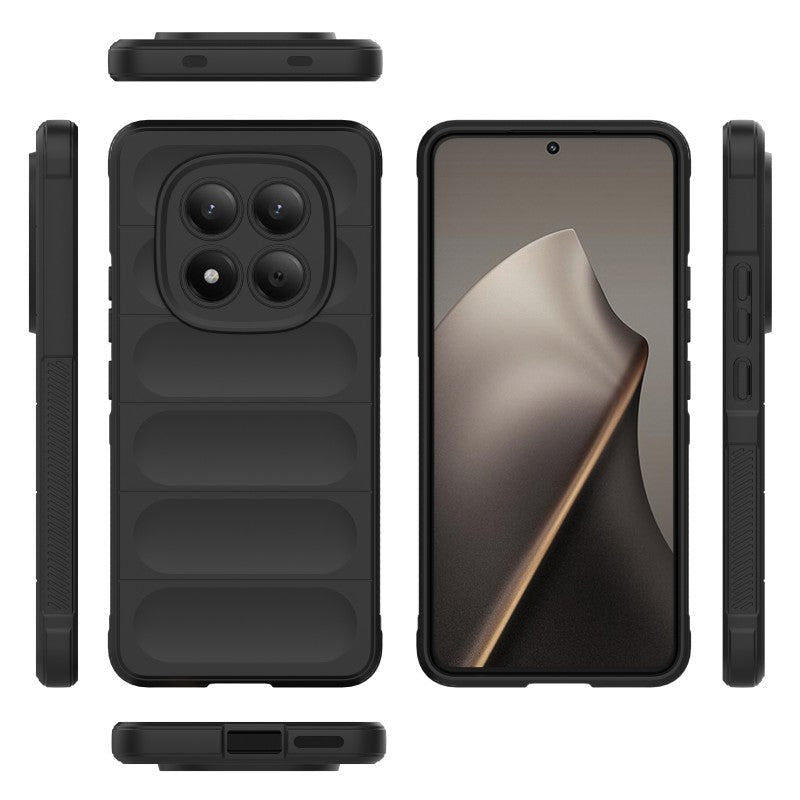 For Xiaomi Redmi Note 15 Pro 4G (Global) TPU Case WANLONFENG HD Series Anti Slip Phone Cover with Tempered Glass - Black